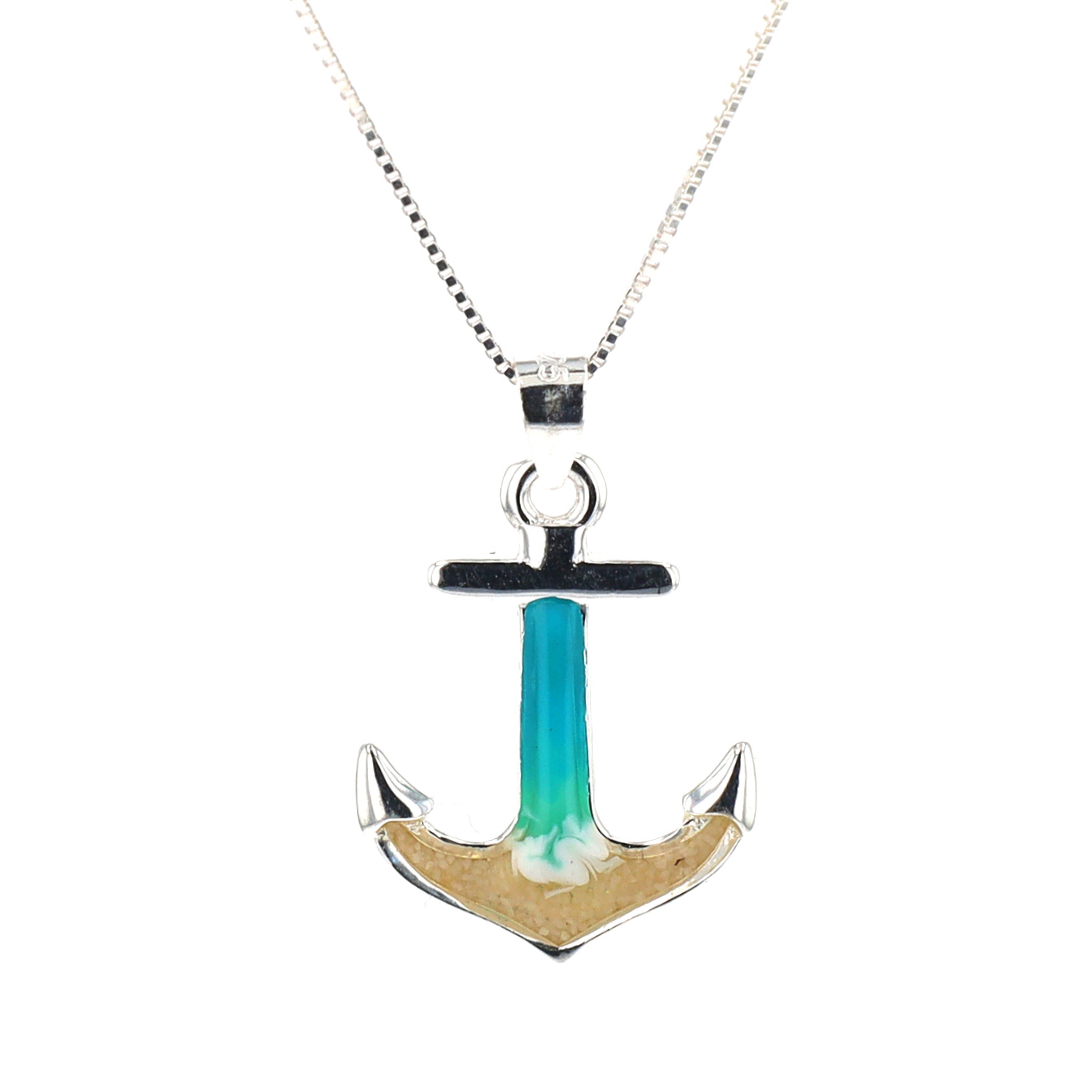 The Shoreline Anchor Necklace (Sterling Silver)