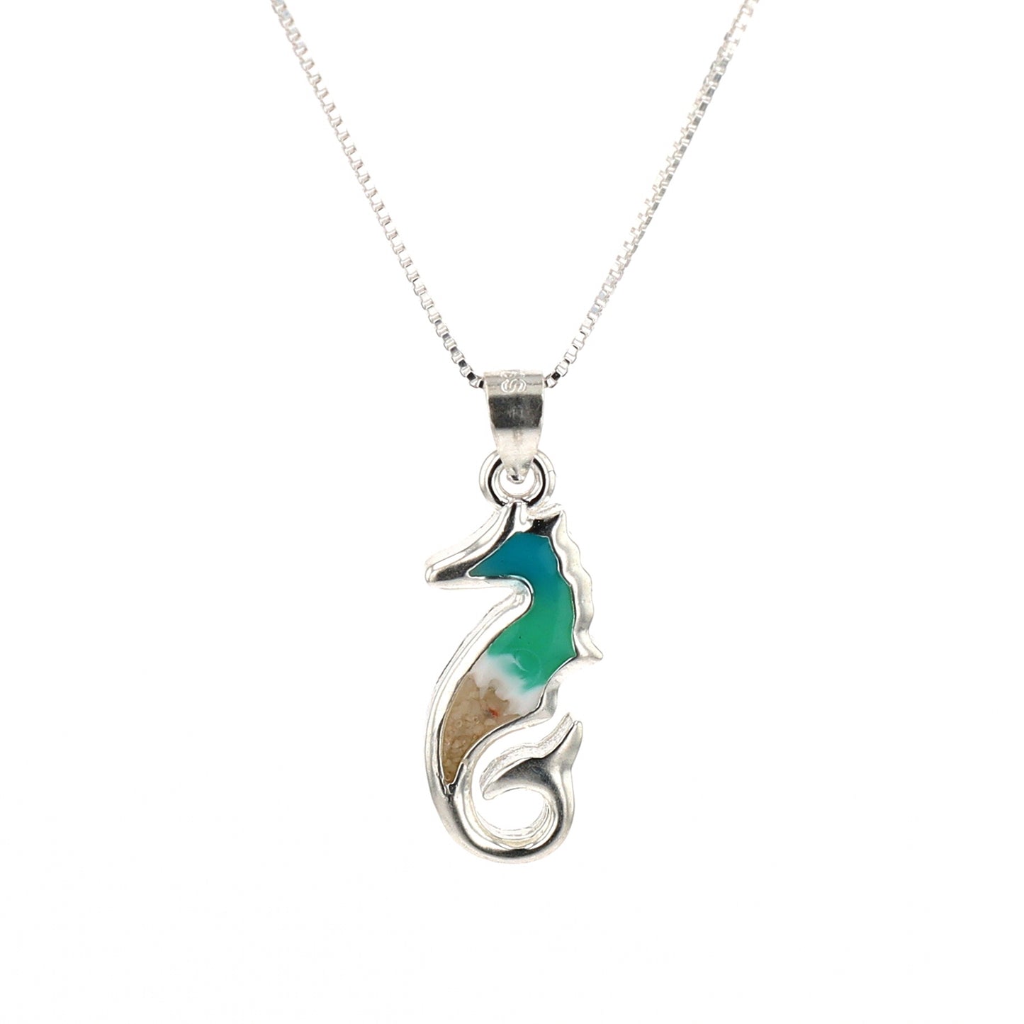The Shoreline Seahorse Necklace (Sterling Silver)